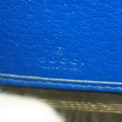 Pre-owned Gucci Beige Blue Brown Pvc Long Wallet (bi-fold) ()