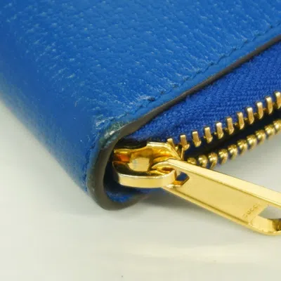 Pre-owned Gucci Beige Blue Brown Pvc Long Wallet (bi-fold) ()