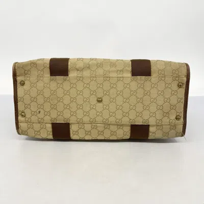 Pre-owned Gucci Beige Brown Canvas Tote Bag () In Multi