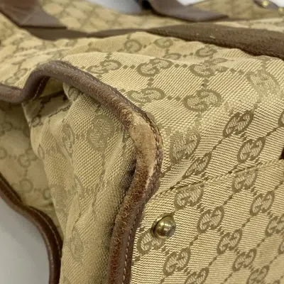 Pre-owned Gucci Beige Brown Canvas Tote Bag () In Multi