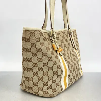 Pre-owned Gucci Beige Canvas Tote Bag () In Sand