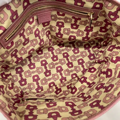 Pre-owned Gucci Beige Pink Canvas Tote Bag () In Multi