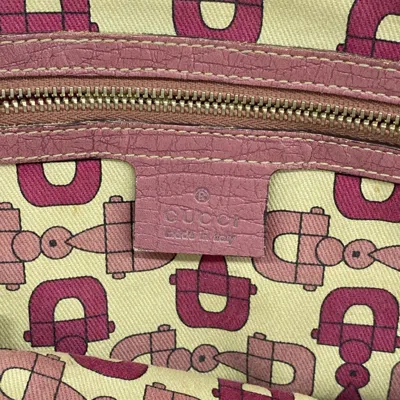 Pre-owned Gucci Beige Pink Canvas Tote Bag () In Multi