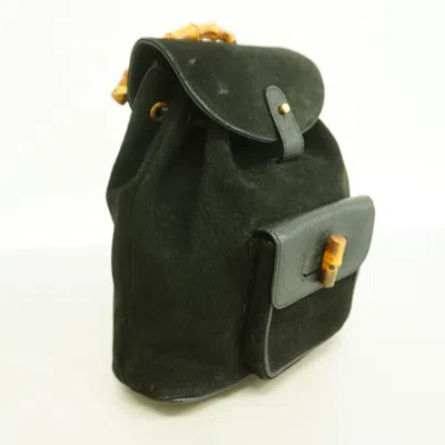Pre-owned Gucci Black Suede Backpack ()