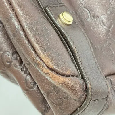 Pre-owned Gucci Dark Brown Leather Tote Bag ()
