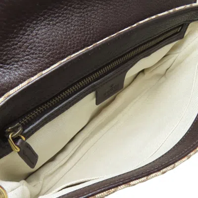 Pre-owned Gucci Diamante Brown Canvas Shoulder Bag ()