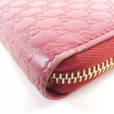 Pre-owned Gucci Red Color Gg Leather Long Wallet (bi-fold) ()
