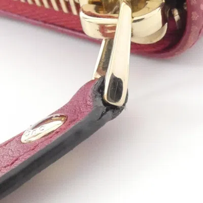 Pre-owned Gucci Red Color Gg Leather Long Wallet (bi-fold) ()