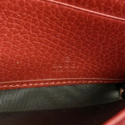 Pre-owned Gucci Red Color Leather Long Wallet (bi-fold) ()