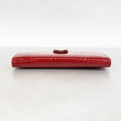 Pre-owned Gucci Red Color Long Wallet (bi-fold) ()