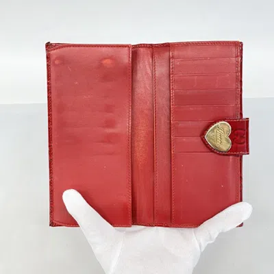 Pre-owned Gucci Red Color Long Wallet (bi-fold) ()