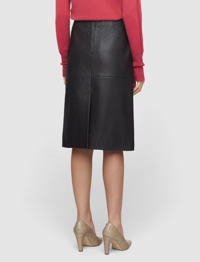 Joseph Shroff Pebble Leather Skirt In Brown