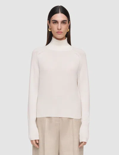 Joseph Oxna Light Pure Cashmere High Neck Jumper In White