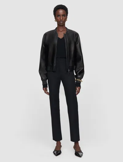 Joseph Coleman Long Gabardine Stretch Trousers In Black