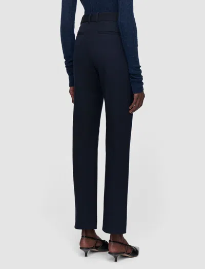 Joseph Coleman Long Gabardine Stretch Trousers In Blue