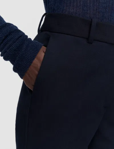 Joseph Coleman Long Gabardine Stretch Trousers In Blue