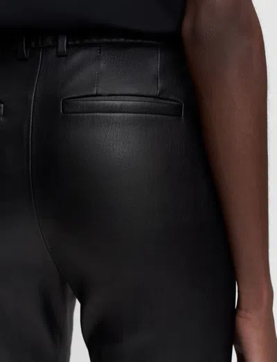 Joseph Coleman Long Leather Stretch Trousers In Black