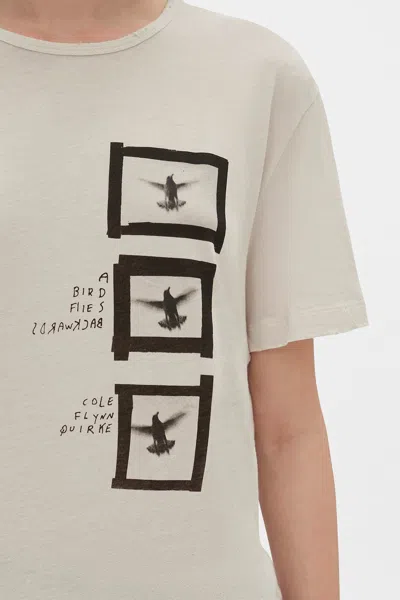 Ann Demeulemeester Fanie ''doves'' Print T-shirt In White
