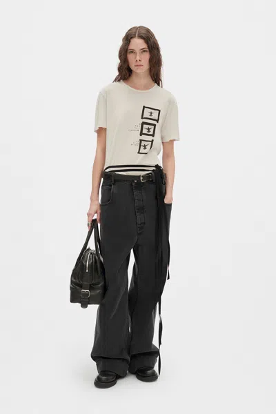 Ann Demeulemeester Fanie ''doves'' Print T-shirt In White