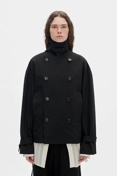 Ann Demeulemeester Leni Cropped Trench Coat In Multi