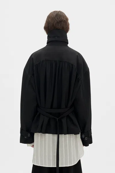 Ann Demeulemeester Leni Cropped Trench Coat In Multi