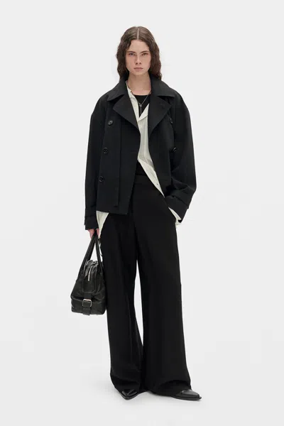Ann Demeulemeester Leni Cropped Trench Coat In Multi