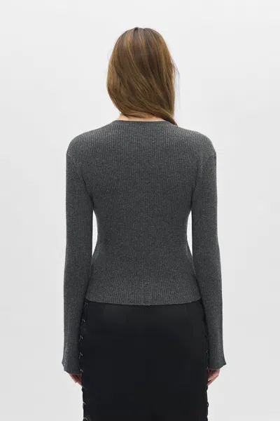 Ann Demeulemeester Fanja Cropped Laced Up Serafino Sweater In Multi