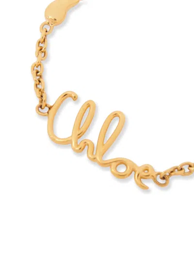 Chloé Iconic Brass Bracelet In Gold