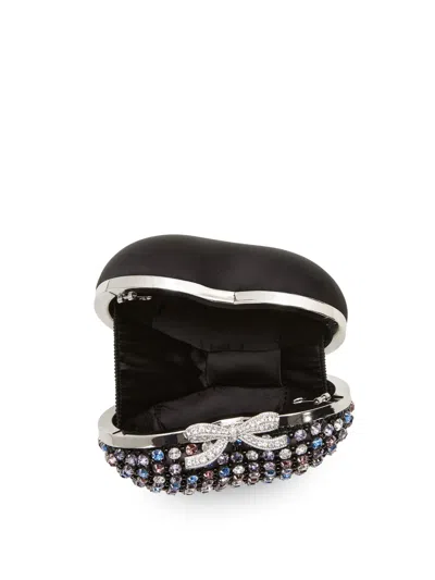 Self-portrait Crystal Heart Clutch Bag In Multi