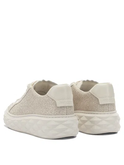 Jimmy Choo Diamond Light Maxi Sneakers & Slip-on Gold In White