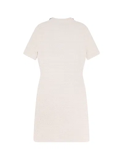 Self-portrait Dress With Jewel Buttons In Neutral