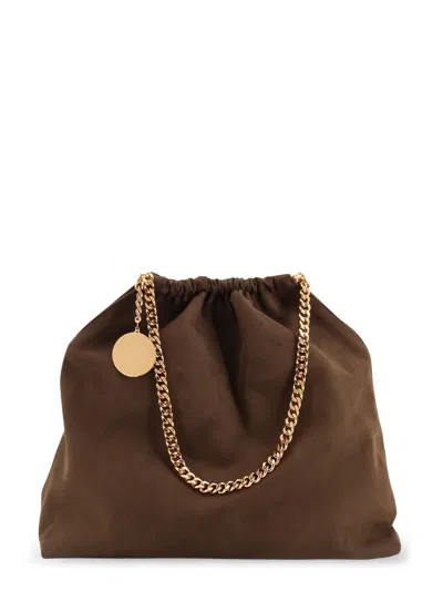 Stella Mccartney Falabella Medium Vegan Suede Shoulder Bag In Brown