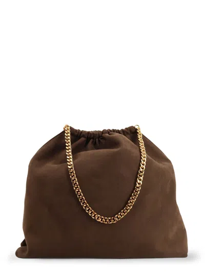 Stella Mccartney Falabella Medium Vegan Suede Shoulder Bag In Brown
