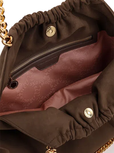 Stella Mccartney Falabella Medium Vegan Suede Shoulder Bag In Brown