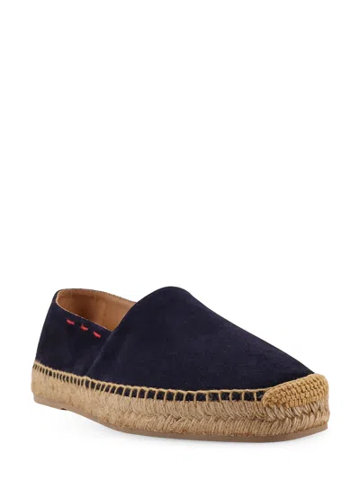 Kiton Ciro Paone Suede Espadrillas With Iconic Stitching In Black