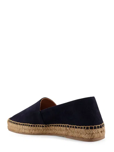 Kiton Ciro Paone Suede Espadrillas With Iconic Stitching In Black
