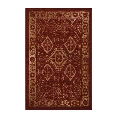 Maples Nora Bordered Indoor Rectangular Area Rug In Red