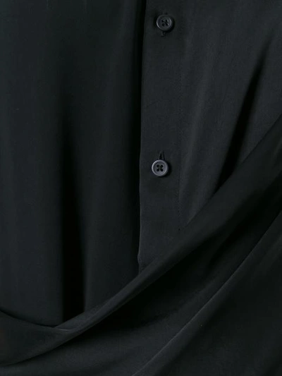 Shop Dkny Draped Front Shirt Jumpsuit - Black