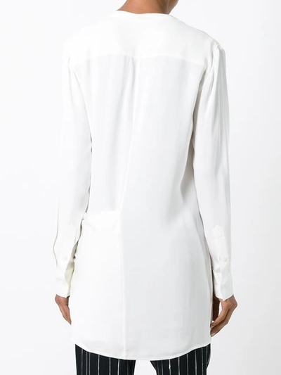 Shop Dkny Draped Front Satin Blouse - White