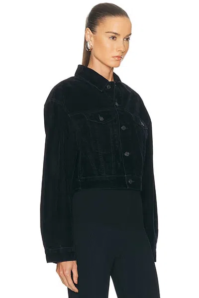 Agolde Buttoned Flap-pocket Jacket In Blue