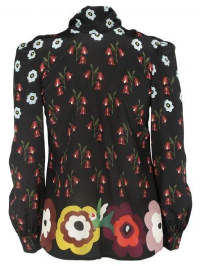 Shop Red Valentino Floral Print Blouse In Nero