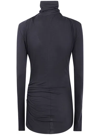 Entire Studios Turtleneck Draped Top In Brown