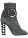 GIUSEPPE ZANOTTI embellished heel boots,SUEDE100%