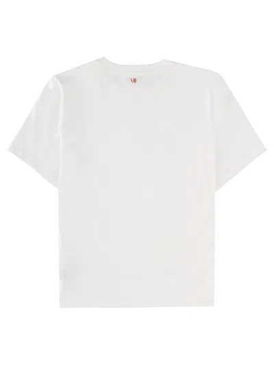 Victoria Beckham Graphic Print Relaxed Fit Short Sleeve Top In White