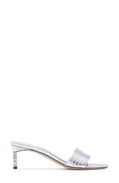 Tom Ford Python Embossed Slide Sandal In Silver