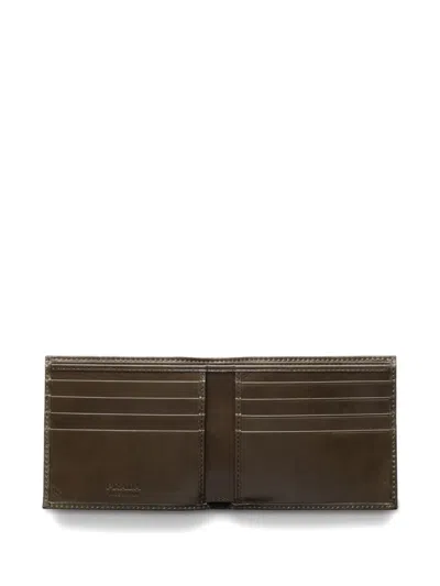 Prada Triangle Logo Leather Wallet In Brown