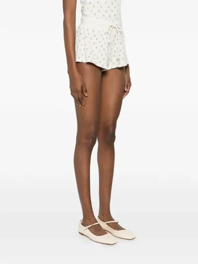 Frankies Bikinis Noah Thermal Floral-print Shorts In Neutral