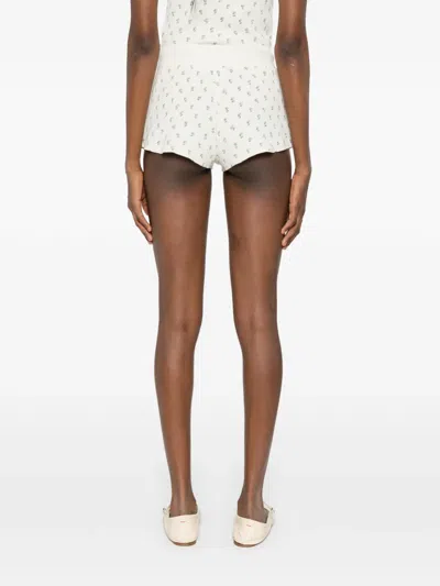 Frankies Bikinis Noah Thermal Floral-print Shorts In Neutral