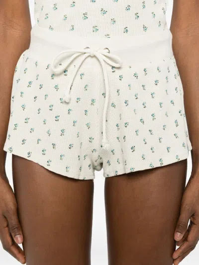 Frankies Bikinis Noah Thermal Floral-print Shorts In Neutral