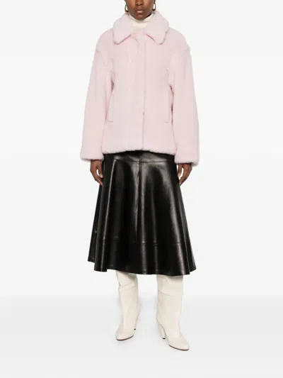 Max Mara Collared Coat In Pink